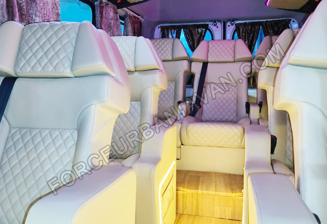 9+1 seater force urbania luxury van with modified seats hire in delhi