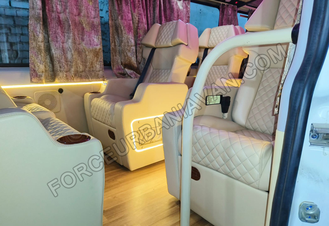 force urbania rent with 1x1 modified seats hire delhi