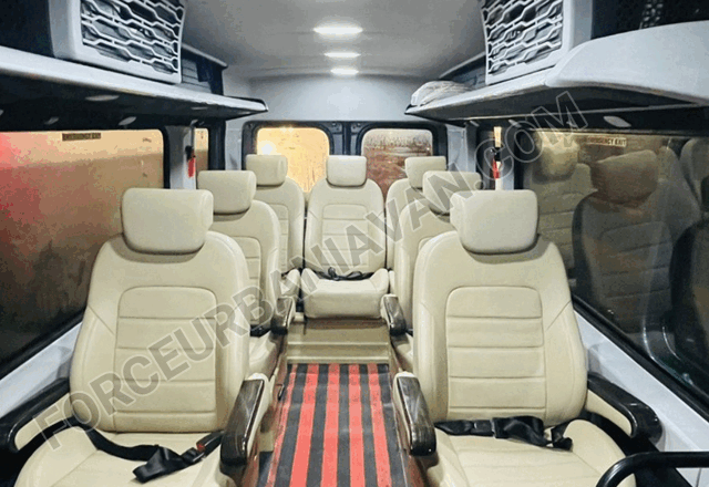 9+1 seater force urbania van with with 1x1 maharaja seats on rent in delhi